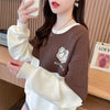 好感度100％リボン柄ロゴゆったり厚手スウェット全3色トップス<F-4615>