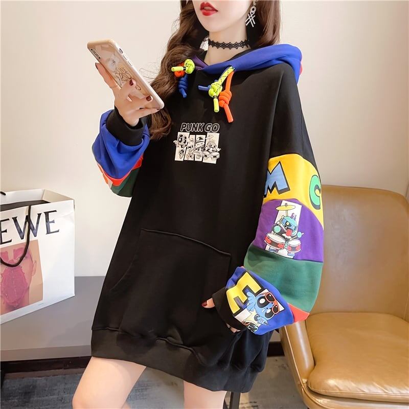 【半額！期間限定！！】(裏起毛あり)ファッション キュート 個性派 長袖 スウェット パーカー トップス＜F-2160＞