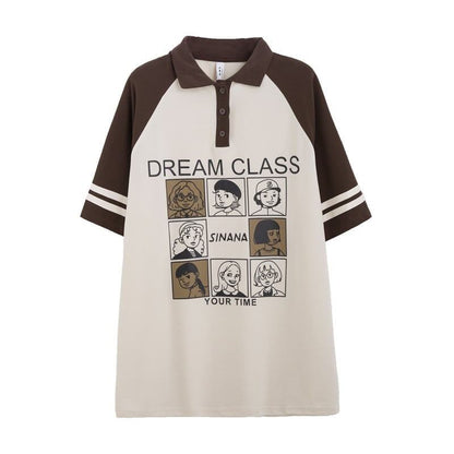 早い者勝ち   POLOネック ロング ラグランTシャツ ゆったりワンピース＜F-4027＞