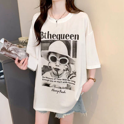 話題沸騰中 レース アバンギャルド 切り替え ホットダイヤモンド 3色選択 半袖Tシャツ＜F-8547＞