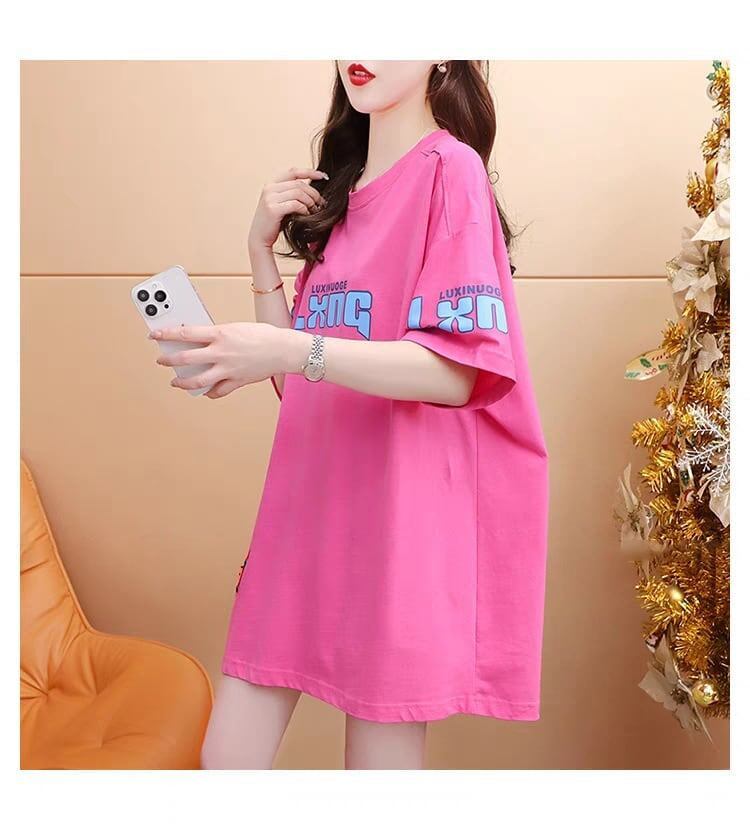 質感のいい   熊柄 オーバーサイズ Tシャツ ＜F-2878＞
