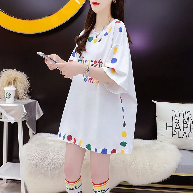 売り切れ必至 プリント ファッション 切り替え 全2色 半袖Tシャツ＜F-8623＞