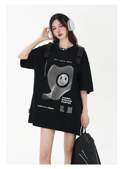 話題沸騰中 特別デザイン スタイルアップ効果抜群 ゆったり 男女兼用 半袖Tシャツ＜F-9060＞