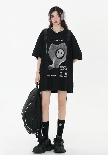 話題沸騰中 特別デザイン スタイルアップ効果抜群 ゆったり 男女兼用 半袖Tシャツ＜F-9060＞