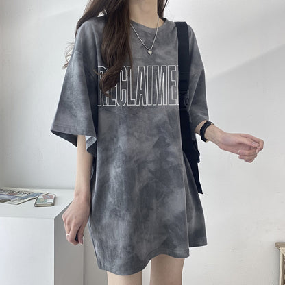 海外トレンド カジュアル 好感度UP 絞り染め 全4色 半袖 Tシャツ ＜F-9219＞