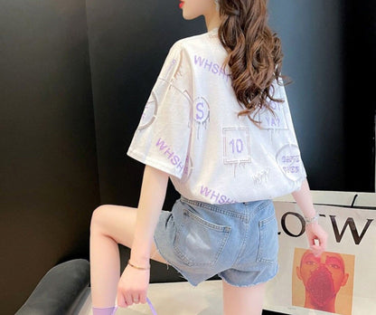 今季マストバイ 特別デザイン ファッション 2色選択可 透かし彫り Tシャツ カットソー＜F-8483＞