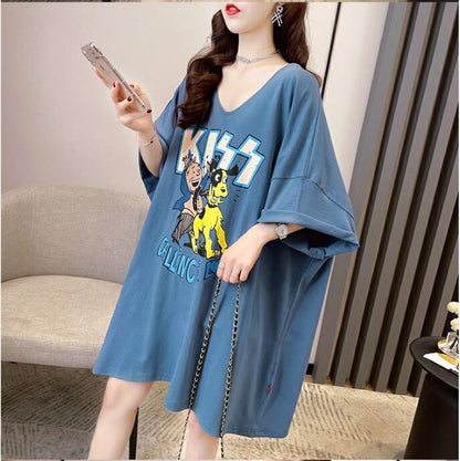 ファッション ゆったり プリント 全4色 半袖 Tシャツ＜F-11518＞