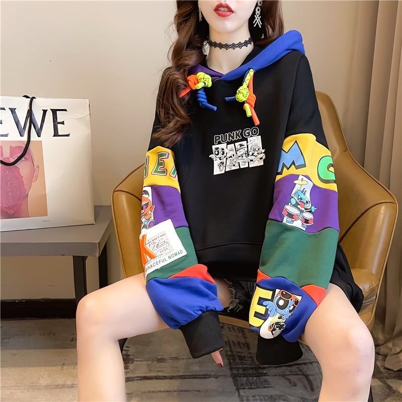【半額！期間限定！！】(裏起毛あり)ファッション キュート 個性派 長袖 スウェット パーカー トップス＜F-2160＞