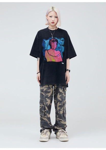 大注目   ストリート系 プリントTシャツ ＜F-2875＞