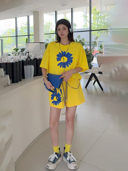 好感度UP カジュアル 真夏も快適 半袖 Tシャツ ショートパンツ セットアップ ＜F-11374＞