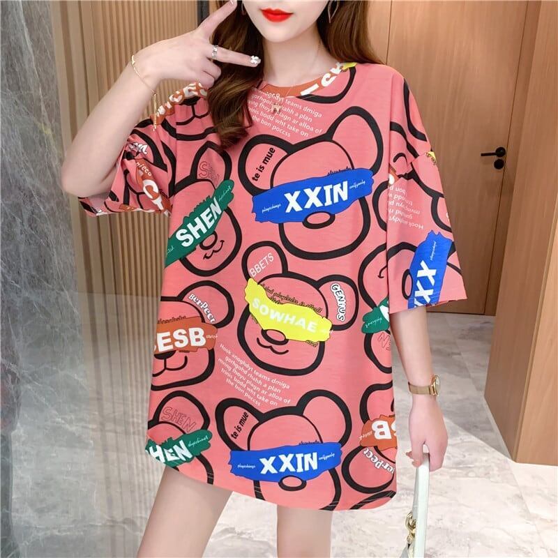 オシャレ度満点 プリント カジュアル Tシャツ カットソー＜F-3344＞