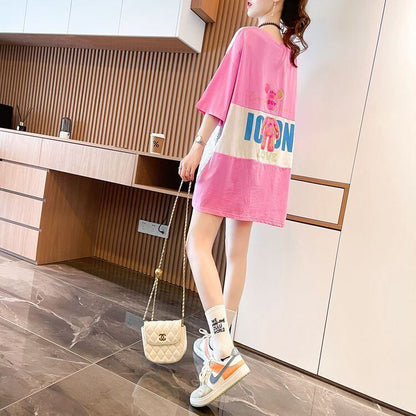 気質満点 ラウンドネック キュート 半袖Tシャツ ＜F-8647＞