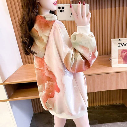 着?せ 長袖 優しい雰囲気 薄手 スウェット パーカー トップス＜F-2203＞