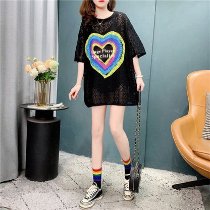 デザイン感   チャーミング Tシャツ カットソー＜F-3115＞