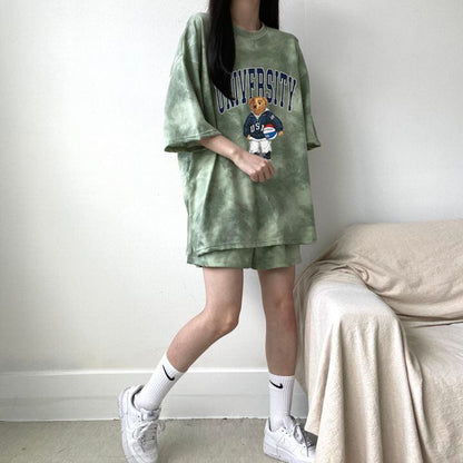 夏に嬉しい機能付き 全5色 軽くて涼しくて可愛い！ 半袖 Tシャツ ショートパンツ セットアップ ＜F-9269＞