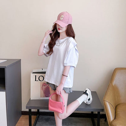 売り切れ必至 簡潔 個性派 ファッション 全3色 半袖Tシャツ<F-8514>