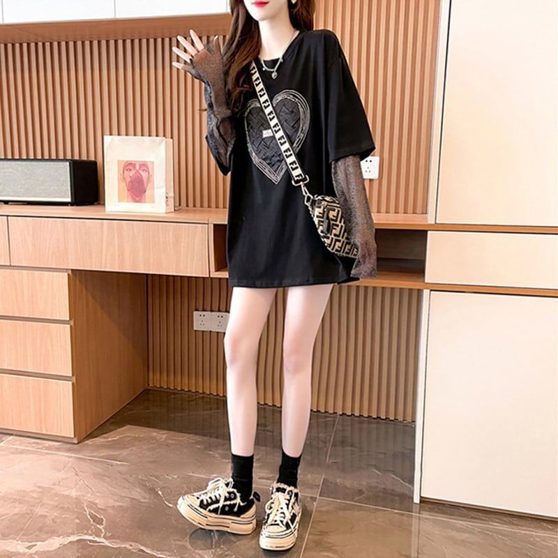 個性的なデザイン   日焼け対策 Tシャツ カットソー＜F-3003＞