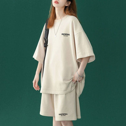 【半額セール】早い者勝ち  男女兼用 半袖Ｔシャツⅹパンツセット全4色F-6549