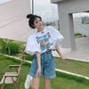 キュート プリント ファッション ゆったり 全4色 半袖 Tシャツ＜F-11521＞