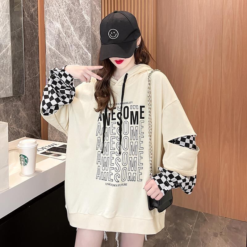 【半額！期間限定！！】定番シンプル   チェック柄アルファベットプリント