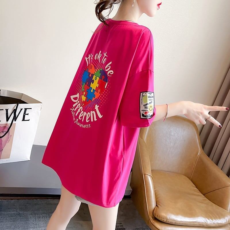 デザイン感   チャーミング Tシャツ カットソー＜F-3409＞