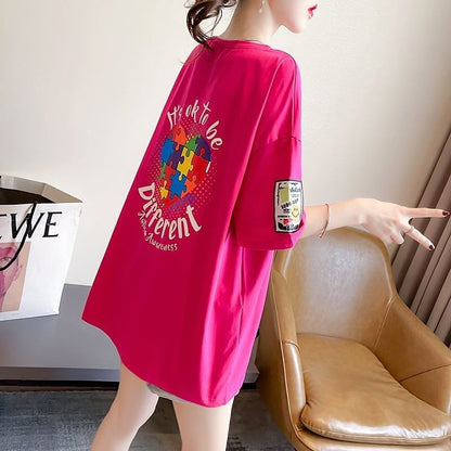 デザイン感   チャーミング Tシャツ カットソー＜F-3409＞