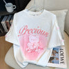 着回し力抜群 レース スウィートプリント 全2色 半袖Tシャツ ＜F-8711＞