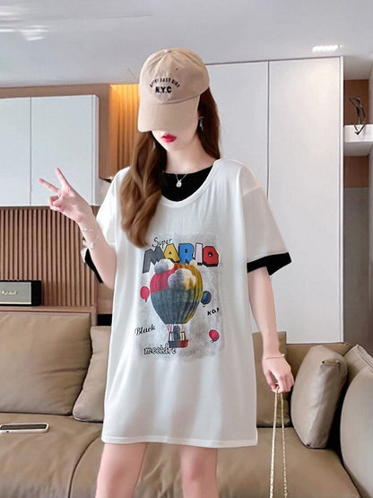 定番シンプル 売り切れ必至 美人度アップ 着回し力抜群 全5色 半袖Tシャツ<F-11376>