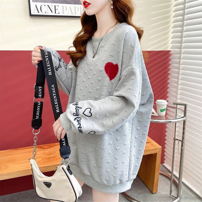 定番シンプル アルファベット刺? ハートマーク 三色 スウェット＜F-3996＞