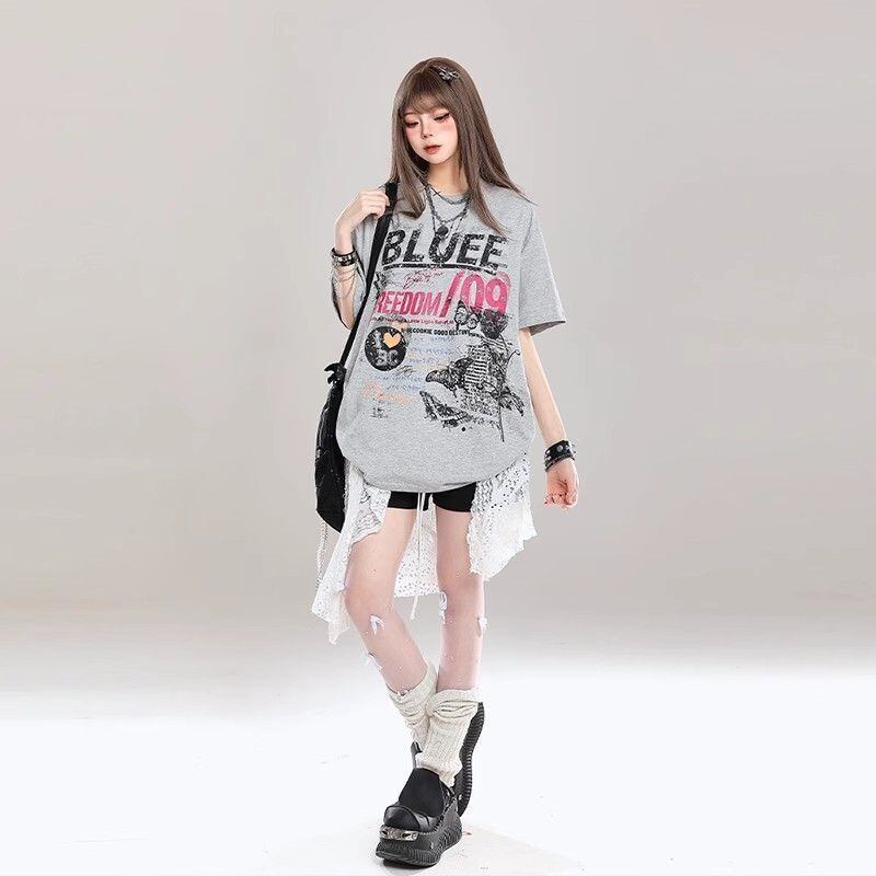 ファッション 早い者勝ち 絶対流行 カジュアル 2色選択 Tシャツ<F-11580>