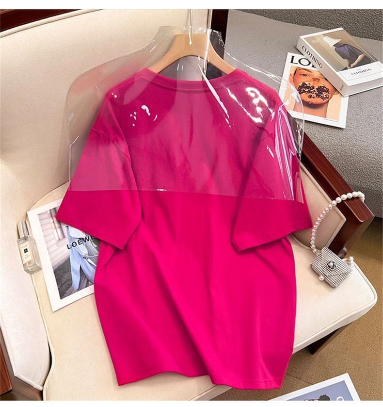 上質なドロップショルダー半袖Tシャツ<F-2978>