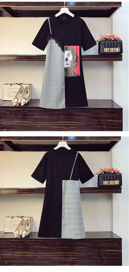 早い者勝ち カジュアル 好感度UP 半袖 Tシャツ ワンピース ＜F-11723＞