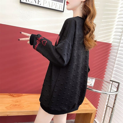 定番シンプル アルファベット刺? ハートマーク 三色 スウェット＜F-3996＞