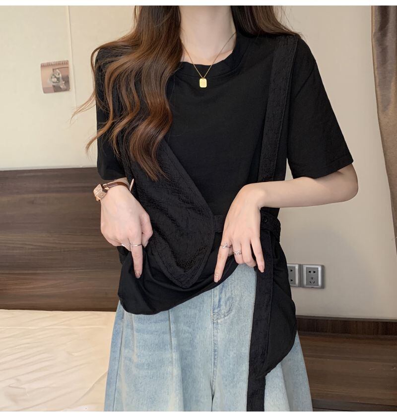 売れ筋 着回し力抜群 定番シンプル 売り切れ必至 全2色 Tシャツ <F-11999>