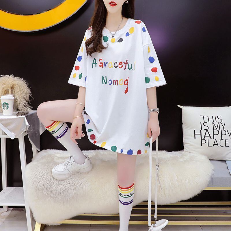 売り切れ必至 プリント ファッション 切り替え 全2色 半袖Tシャツ＜F-8623＞
