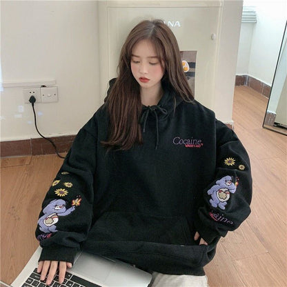 【裏起毛】超人気商品   厚手オーバーサイズフード付きパーカ全2色ゆったりトップス＜F-4754＞