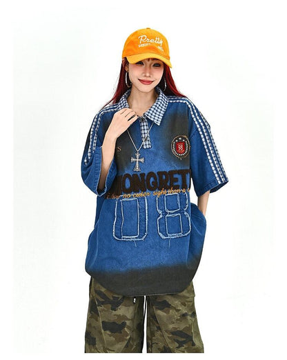 主役級  美人度アップ   売れ筋  全2色 ロゴプリント 男女兼用 半袖シャツ F-13036