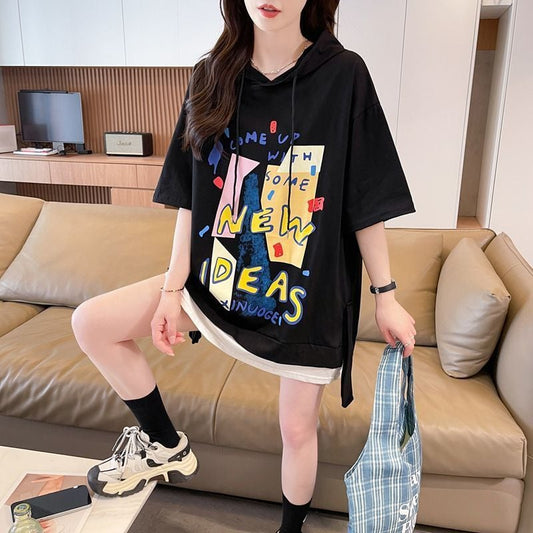 デザイン性抜群 偽二枚 ファッション 半袖 Tシャツ F-13333