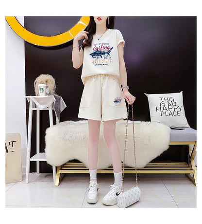 今季マストバイ ファッション カジュアル 半袖Ｔシャツⅹパンツセット全3色 <F-8265>