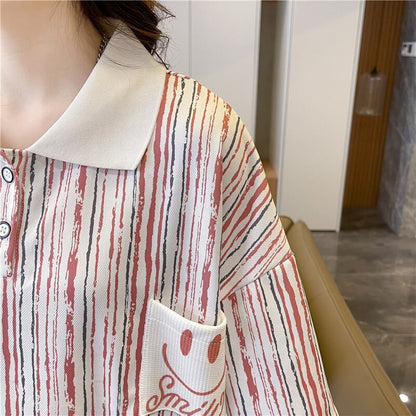 絶対流行 プリント カジュアル ゆったりトップス 半袖Tシャツ 全2色＜F-8314＞