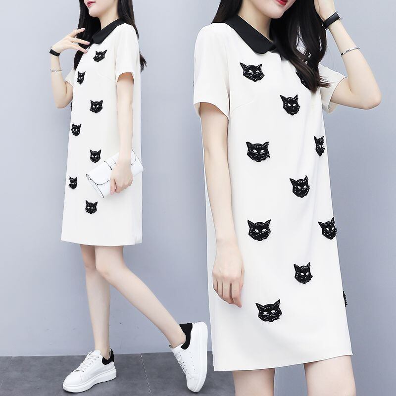 エレガント カジュアル 好感度UP 半袖 Tシャツ ワンピース ＜F-11719＞