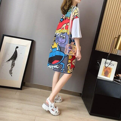 大人気ロング丈Tシャツワンピース  2色 ＜F-1160＞