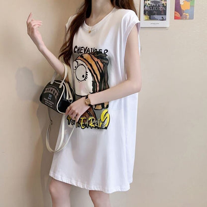 真夏も快適 着心地良い ファッション感満々 プリント全4色 ノースリーブ Tシャツ カットソー＜F-9161＞