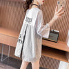 大好評   ストライプ柄 ロング Tシャツ 三色 ゆったりワンピース ＜F-4012＞