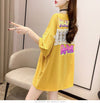【半額！期間限定！！】グラフィック   透かし彫り Tシャツ ゆったりワンピース ＜F-4021＞