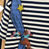 売れ筋 上質 ボーダー ゆったり Tシャツ F-13440