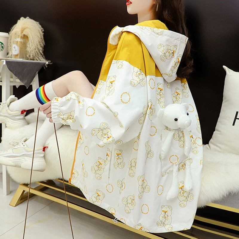 お勧め   クマ柄 全2色コート＜F-4804＞