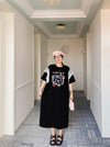 おすすめ レース ファッション 切り替え プリント Tシャツ カットソー ワンピース＜F-8535＞
