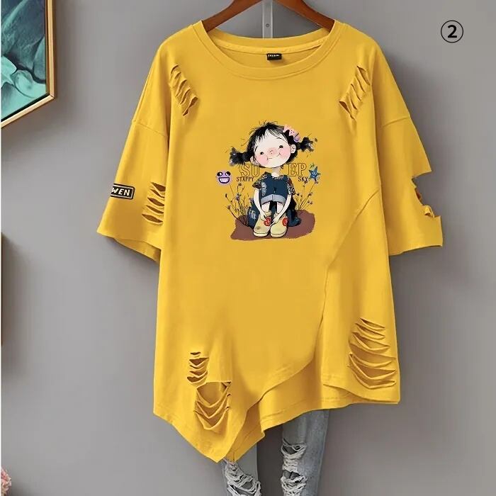 絶対流行 カジュアル 早い者勝ち 2色選択 Tシャツ<F-11651>