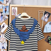 売れ筋 上質 ボーダー ゆったり Tシャツ F-13440
